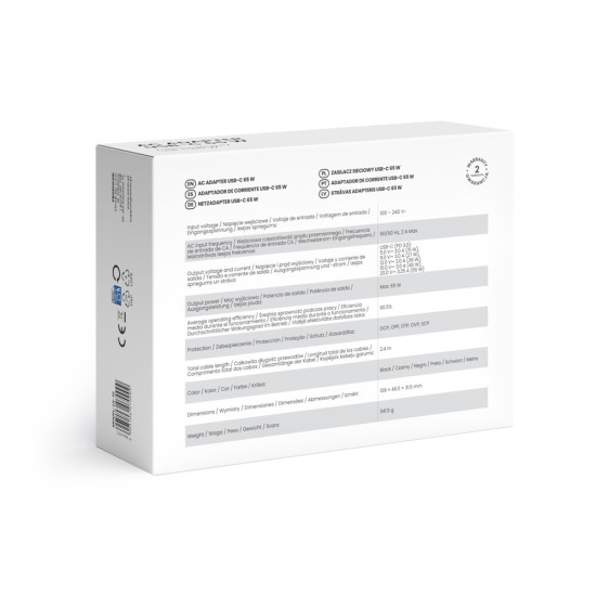 Zasilacz sieciowy USB-C 65W ZA-01