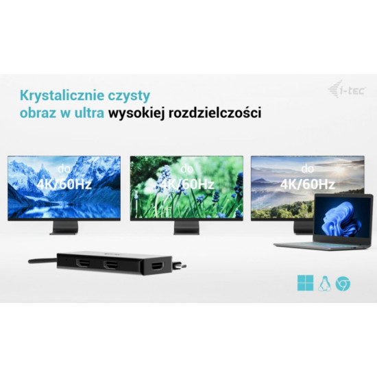 Stacja dokująca USB-C Triple 4K HDMI Video Adapter Power Delivery 100W 