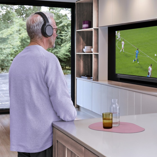 Słuchawki nauszne bezprzewodowe TV czarne 