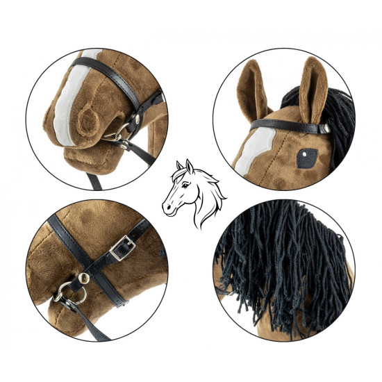 Koń na kiju Hobby Horse Dark Brown brązowy