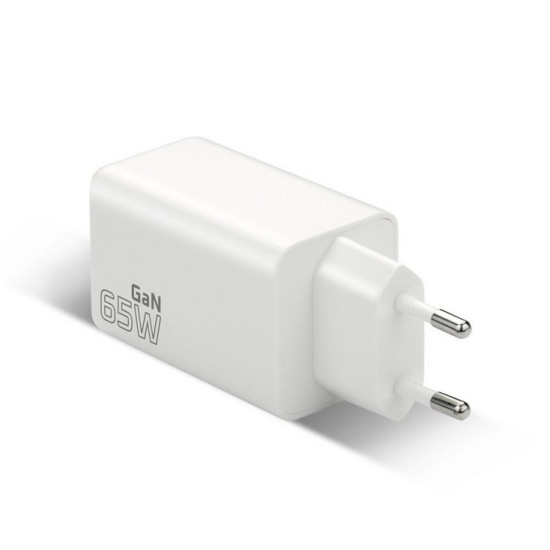 Ładowarka sieciowa GAN QC 4+ 65W 1XUSB 2XUSB-C biała SC-655Q