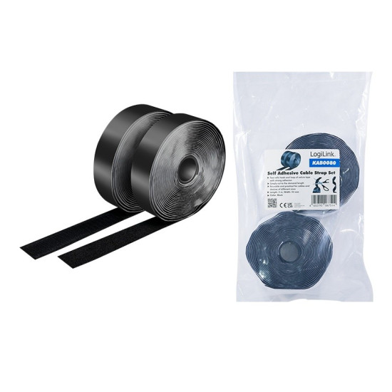 Zestaw samoprzylepnych taśm kablowych,5m,czarny 