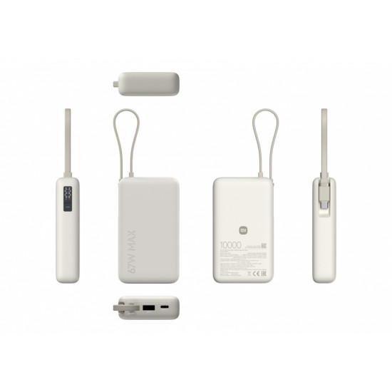 PowerBank 10000 (Integrated Cable) 67W Tan