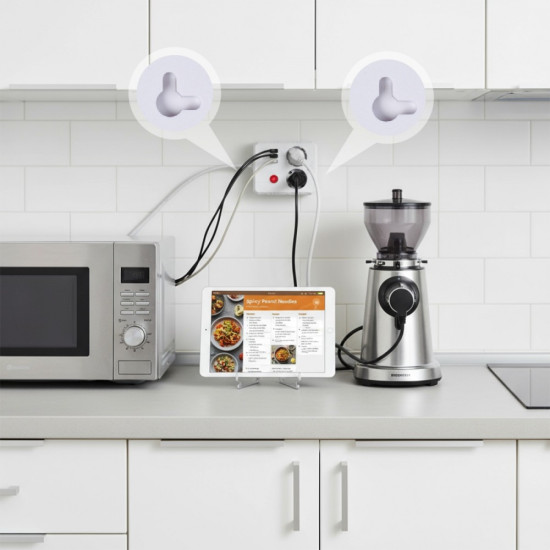 Listwa zasilająca, MCE388 W 2 gniazda, 3xUSB, 110-240V AC 50/60Hz, 2.1A max 2500W, 3m biała