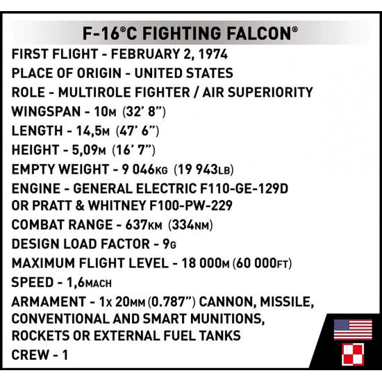 Klocki F-16C Fighting Falcon 463 klocków