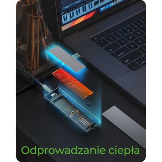 Obudowa dysku IB-1826MCL-CU31 M.2 NVMe i SATA obudowa, RGB lighting, USB 3.2 Gen 2, 10 Gbps 