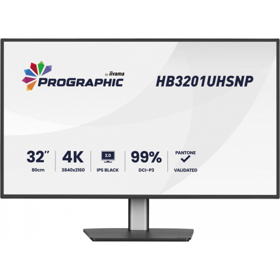 Monitor 31.5 cala ProGraphic HB3201UHSNP-B1 4K,IPS BLACK 2.0,450cd,VESA USB-c dock(PD:96W),HDMI,DP,DAISY/CHAIN,4xUSB,RJ45,3000:1,sRGB:100%,DCI-P3:99%,