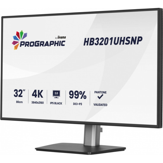 Monitor 31.5 cala ProGraphic HB3201UHSNP-B1 4K,IPS BLACK 2.0,450cd,VESA USB-c dock(PD:96W),HDMI,DP,DAISY/CHAIN,4xUSB,RJ45,3000:1,sRGB:100%,DCI-P3:99%,