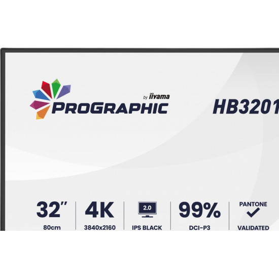 Monitor 31.5 cala ProGraphic HB3201UHSNP-B1 4K,IPS BLACK 2.0,450cd,VESA USB-c dock(PD:96W),HDMI,DP,DAISY/CHAIN,4xUSB,RJ45,3000:1,sRGB:100%,DCI-P3:99%,