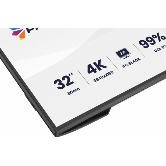 Monitor 31.5 cala ProGraphic HB3201UHSNP-B1 4K,IPS BLACK 2.0,450cd,VESA USB-c dock(PD:96W),HDMI,DP,DAISY/CHAIN,4xUSB,RJ45,3000:1,sRGB:100%,DCI-P3:99%,