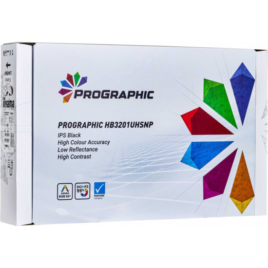 Monitor 31.5 cala ProGraphic HB3201UHSNP-B1 4K,IPS BLACK 2.0,450cd,VESA USB-c dock(PD:96W),HDMI,DP,DAISY/CHAIN,4xUSB,RJ45,3000:1,sRGB:100%,DCI-P3:99%,