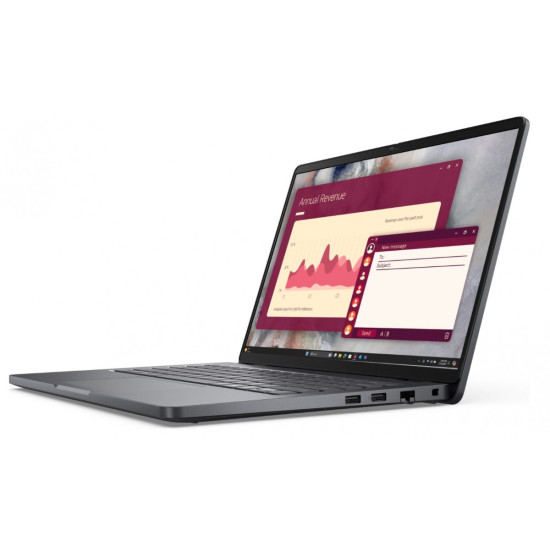 Laptop Dell Pro 14 PC14250 W11P C7 150U/16GB/512GB CL25/FgrPr/FHD IR Cam&Mic/WLAN+BT|14.0 FHD+|BcklKb/3C/65W/3YPS Magnetite color, textured finish