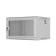 Szafa instalacyjna rack wisząca 19 cali 6U 600x450 drzwi perforowane (flat pack) szara