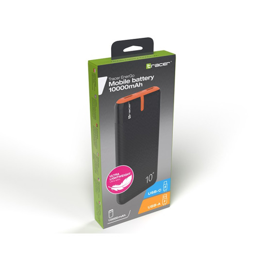 PowerBank EnerGo 10000mAh czarno-pomarańczowy