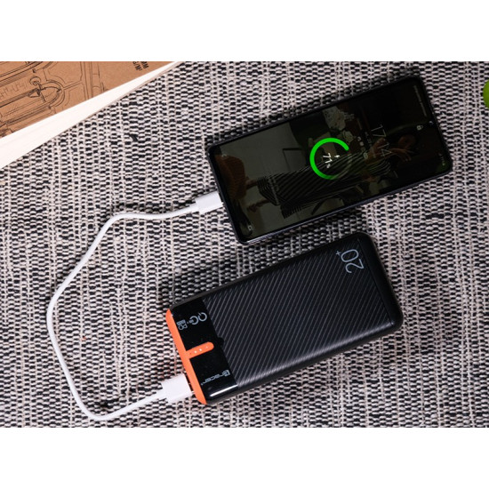 Power bank EnerGen 20000mAh PD+QC3.0 czarno-pomarańczowy