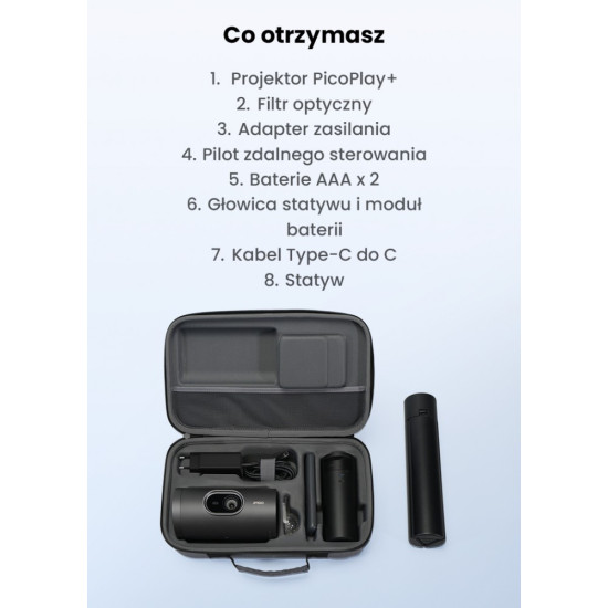 Projektor picoPlay, zestaw: stojak+powerbank 