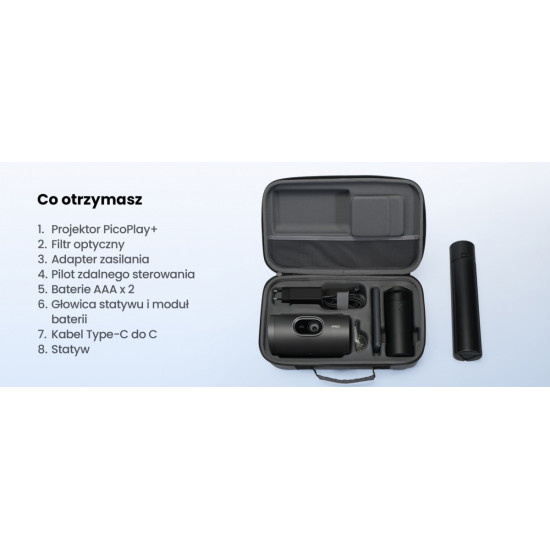 Projektor picoPlay, zestaw: stojak+powerbank 