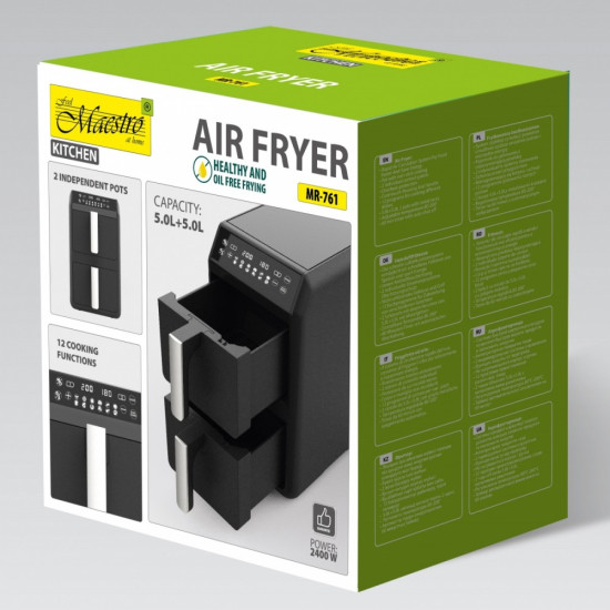 Frytownica beztłuszczowa podwójna pionowa 5l + 5l  2400W  MR-761