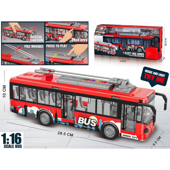 Autobus b/o światło, dźwięk, otwierane drzwi