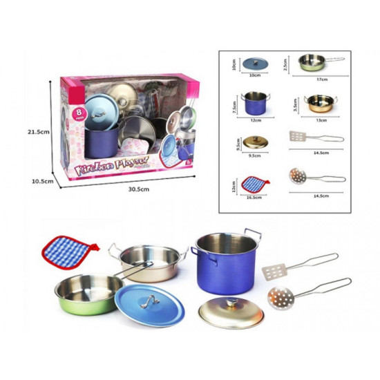 Zestaw kuchenny metalowy 8 elementów