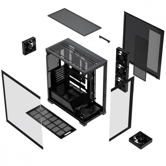 Obudowa PC VOLCANO STELLAR PLUS ARGB MIDI 5F Czarna