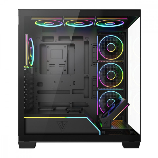 Obudowa PC VOLCANO STELLAR PLUS ARGB MIDI 8F Czarna
