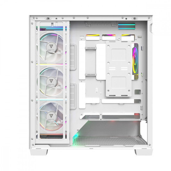 Obudowa PC VOLCANO STELLAR PLUS ARGB MIDI 8F Biała