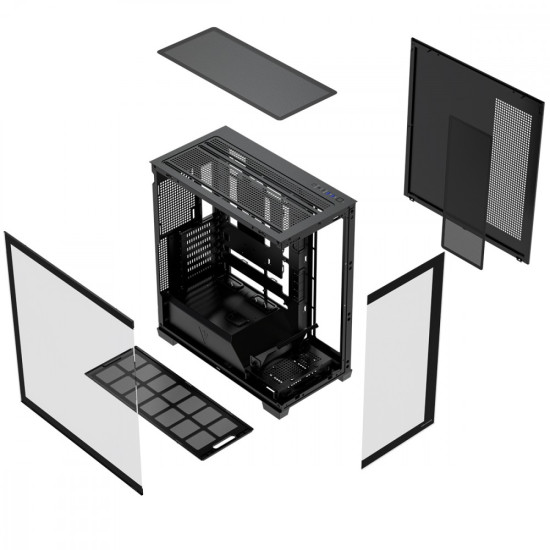 Obudowa PC VOLCANO STELLAR PLUS ARGB MIDI NF Czarna
