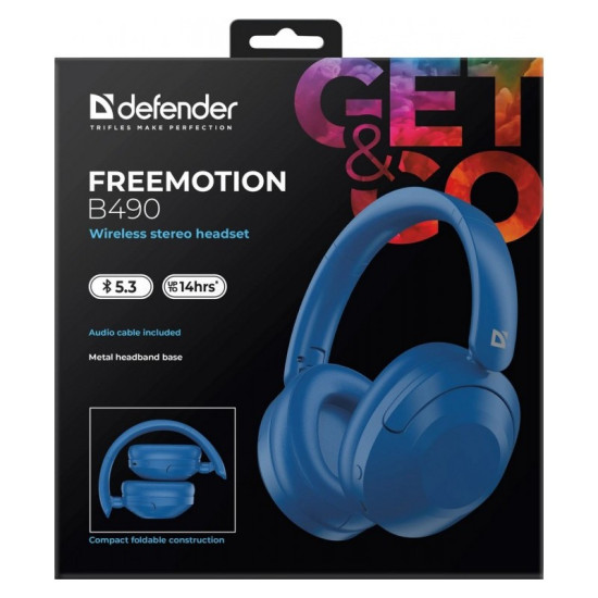 Słuchawki bezprzewodowe nauszne FREEMOTION B490 Niebieskie