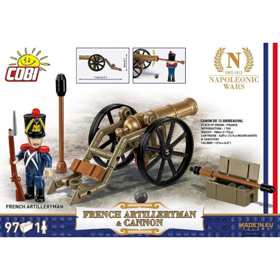 Klocki Francuski artylerzysta z armatą 97 elementów