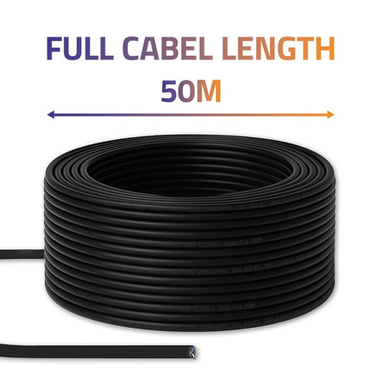 Kabel patchcord sieciowy skrętka UTP | CAT6 | High speed 1Gb/s | LAN | 50m | Czarny 