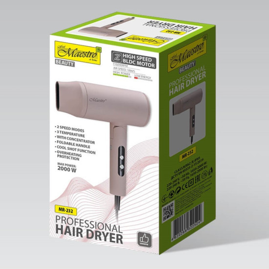 Suszarka do włosów  BLDC 2000W MR-232