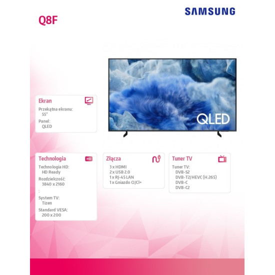 Telewizor TV LED 55 cali QE55Q8FAAUXXH 