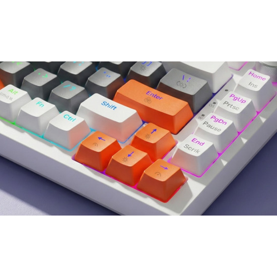 Klawiatura magnetyczna ASTRAL White OUTEMU White jade RGB 3 kolory keycapów