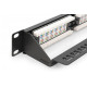 Panel krosowy (patch panel) 19' 24x RJ45, LSA pion, kat.6, nieekranowany, 1U, prowadnica kabli, pola opisowe, Czarny