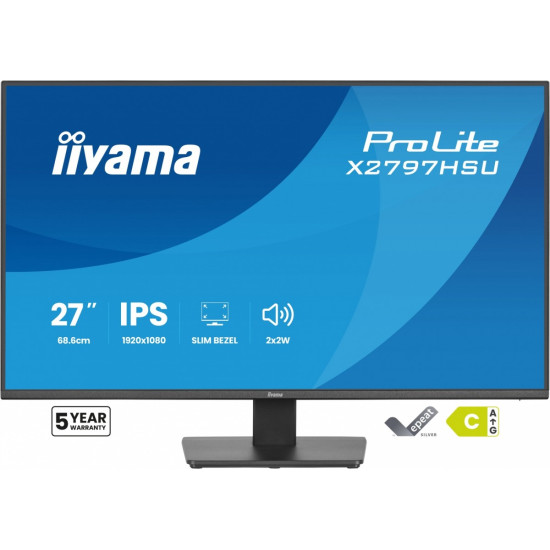Monitor  ProLite 27 cali X2797HSU-B1  IPS,FHD,HDMI,DP,120Hz,350CD,2xUSBv3.2,  2xUSB-C, GW 5lat 