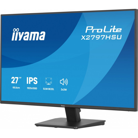 Monitor  ProLite 27 cali X2797HSU-B1  IPS,FHD,HDMI,DP,120Hz,350CD,2xUSBv3.2,  2xUSB-C, GW 5lat 