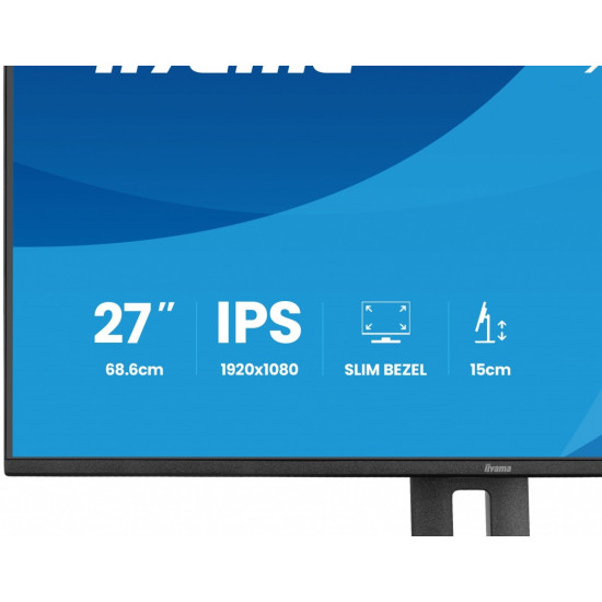 Monitor ProLite 27 cali XB2797HSU-B1 IPS,FHD,HDMI,DP,120Hz,2xUSBv3.2,        2xUSB-C, 350 CD, 2x2W, HAS 150/PIVOT