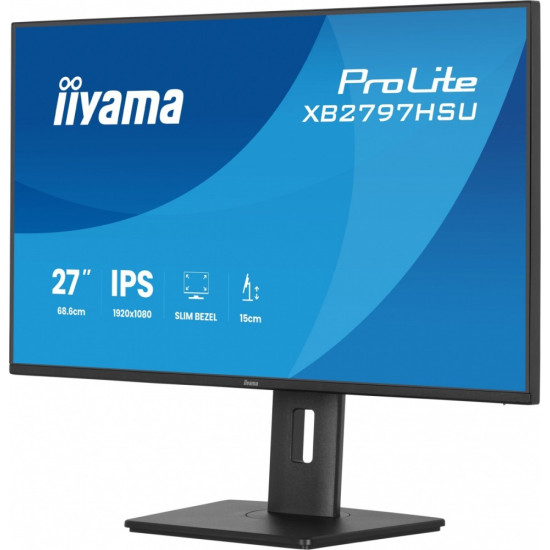 Monitor ProLite 27 cali XB2797HSU-B1 IPS,FHD,HDMI,DP,120Hz,2xUSBv3.2,        2xUSB-C, 350 CD, 2x2W, HAS 150/PIVOT