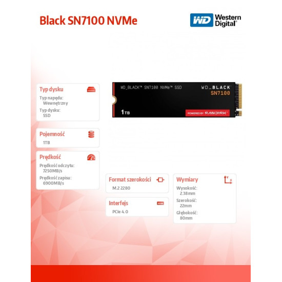 SSD Black 1TB SN7100 NVMe 2280 M2