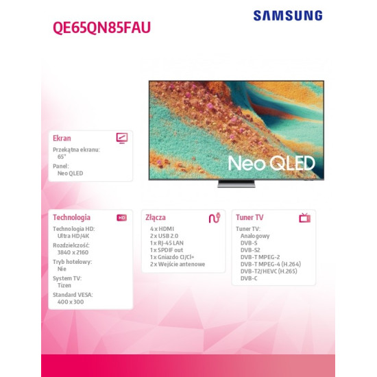 Telewizor Neo QLED 65 cali QE65QN85FAUXXH