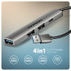 HUE-STA HUB 4-portowy 1x USB-A 5Gbps, 2x USB2.0 + 1x USB-C 2.0, 12cm kabel USB-A