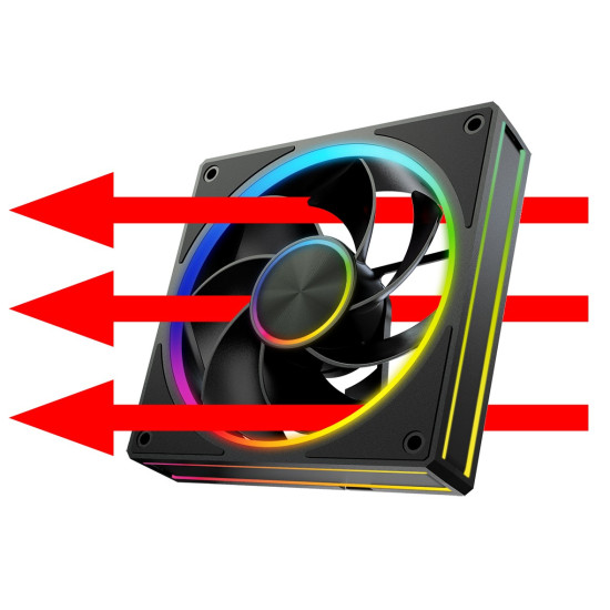 Wentylator VOLCANO LOOP REVERSE ARGB 120 Czarny