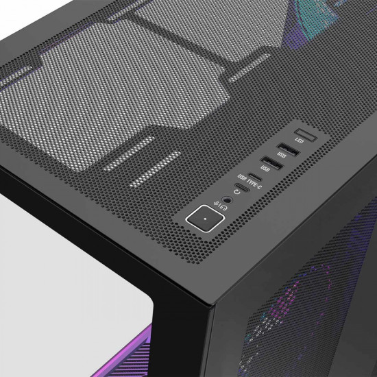 Obudowa Volcano Space XL ARGB Full Tower 5 wentylatorów, czarna