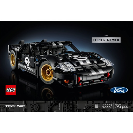 Klocki Technic 42223 Samochód wyścigowy 1966 Ford GT40 MKII