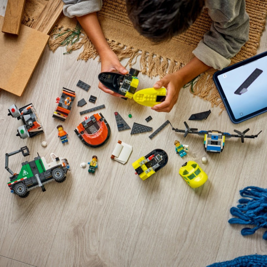 Klocki City 60505 Zestaw z samolotem, ciężarówką serwisową i poduszkowcem