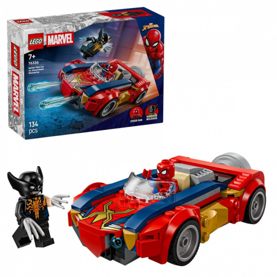 Klocki Super Heroes 76336 Spider-Man w samochodzie kontra zvenomowany Wolverine