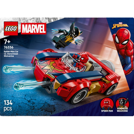 Klocki Super Heroes 76336 Spider-Man w samochodzie kontra zvenomowany Wolverine