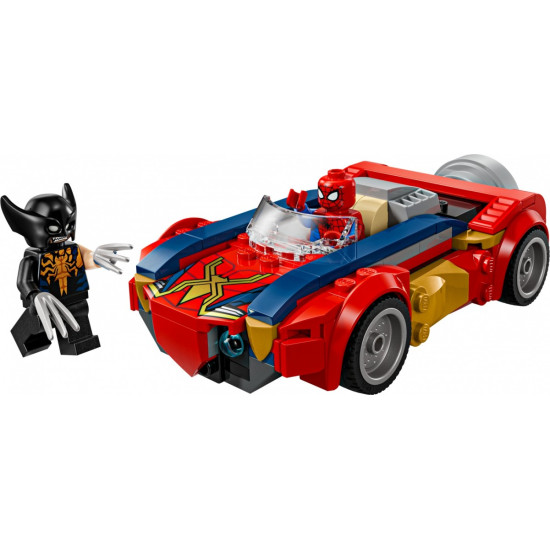 Klocki Super Heroes 76336 Spider-Man w samochodzie kontra zvenomowany Wolverine