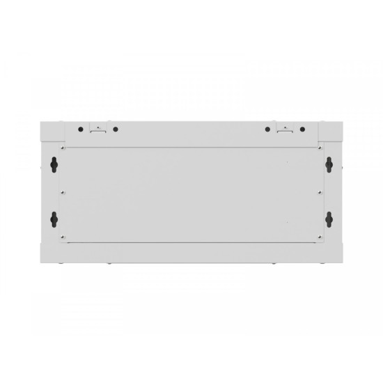 Szafa instalacyjna rack wisząca 19 cali 4U 600x450 szara drzwi metalowe (flat pack)